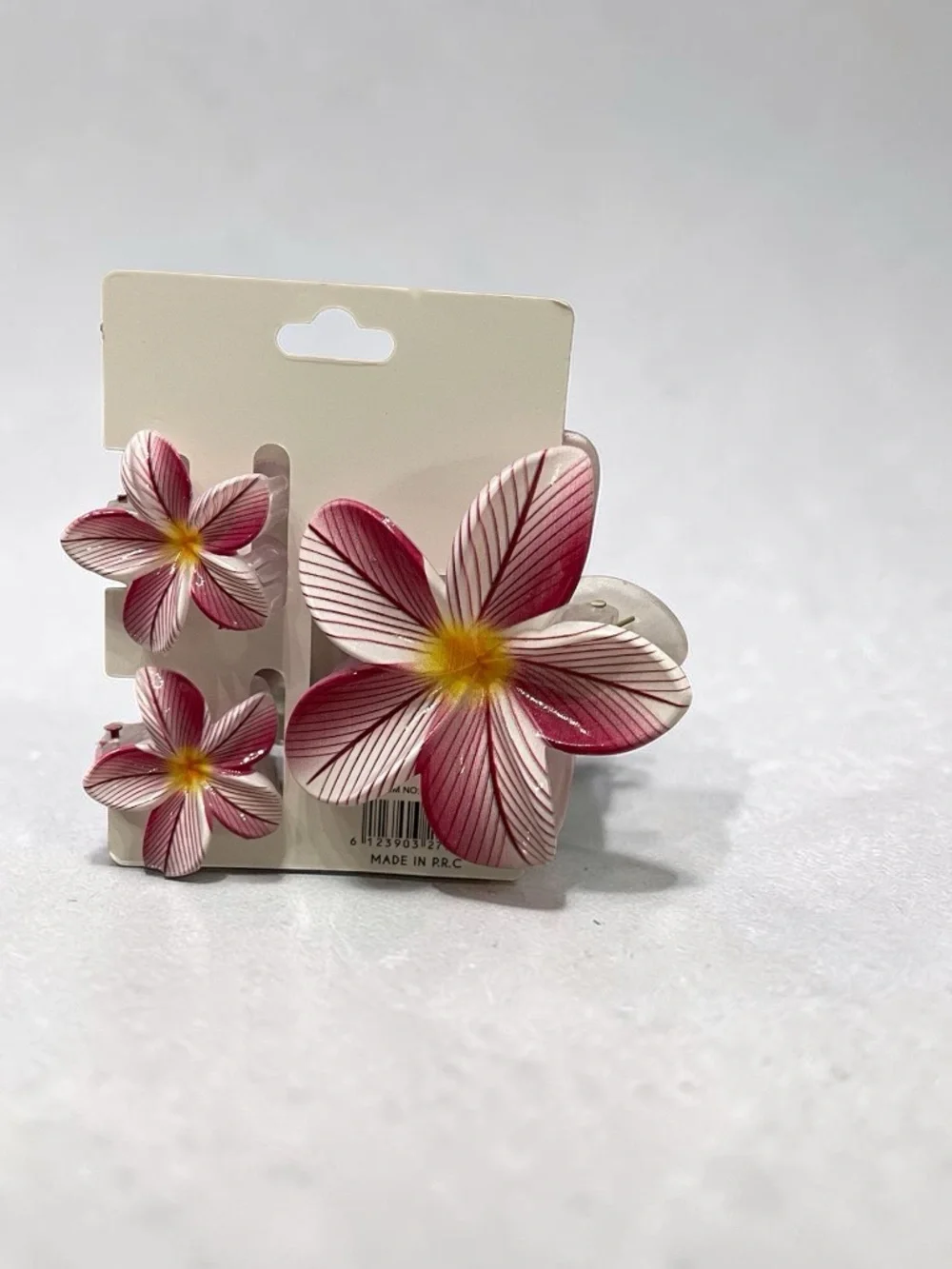 HIBISCUS 3 PIECE CLAW HAIR CLIP SET